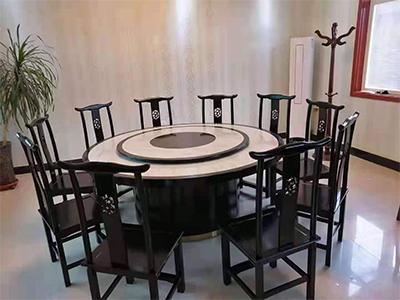 新中式手动圆桌